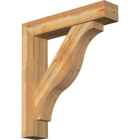 Ekena Millwork Funston Block Rough Sawn Bracket w/ Offset Brace, Western Red Cedar, 8"W x 40"D x 44"H BKT0806X40X44FST05RWR
